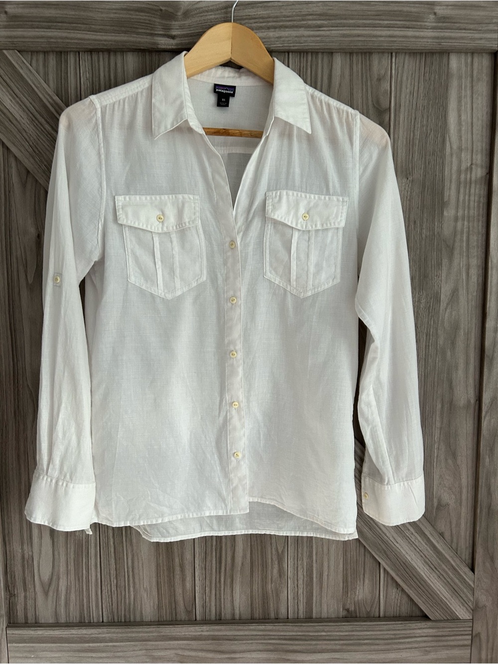 Patagonia Organic Cotton Lightweight Roll-Tab Utility Shirt - White, Women’s XS